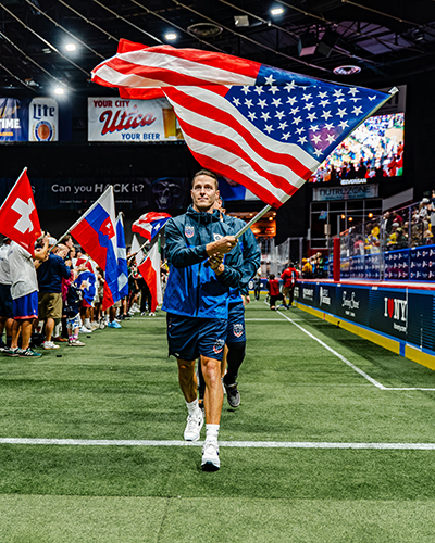 Joel White at the 2024 World Lacrosse Box Championships in Utica, N.Y.