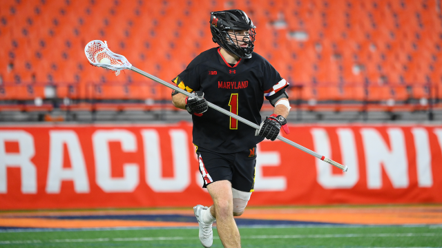 Maryland defenseman Ajax Zappitello in a game at Syracuse earlier this season