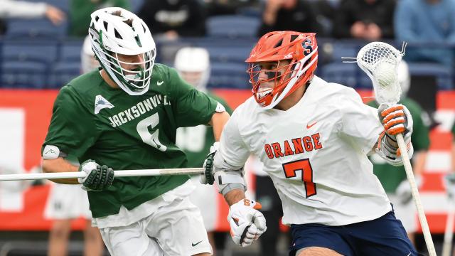 Syracuse's Michael Leo goes to the goal against Jacksonville.