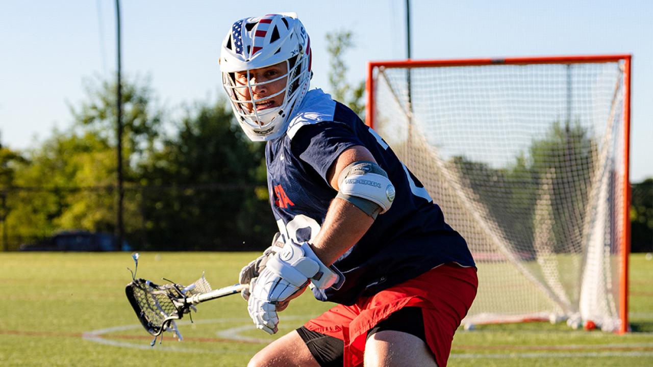 U.S. defenseman Danny Logan.