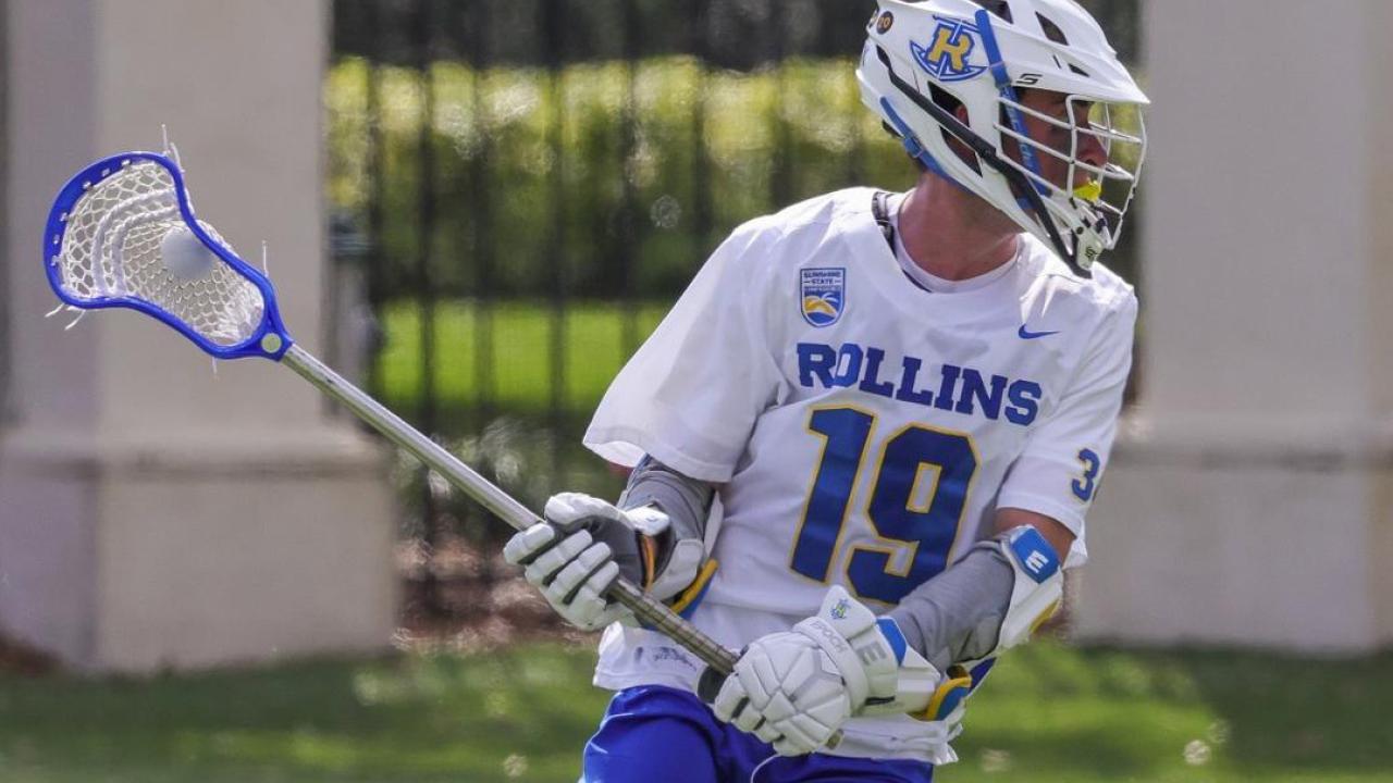 Jack Johnstone scored five goals in Rollins' 12-6 upset win over Tampa.