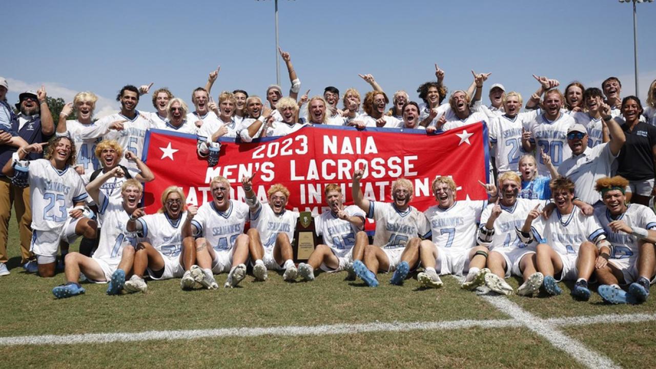 Keiser men celebrate NAIA title