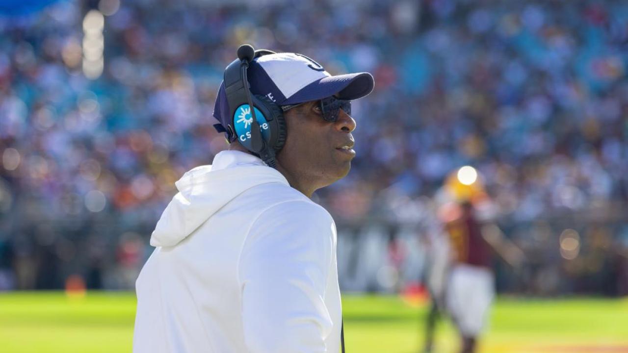 Deion Sanders as the head football coach of Jackson State University.