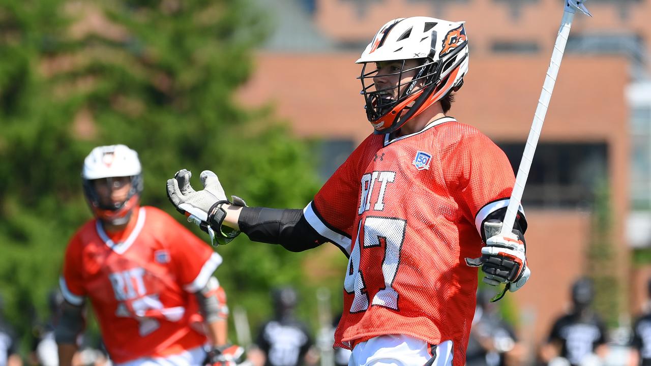 Clifford Gaston had nine points (seven goals) in RIT's semifinal win over Bowdoin.