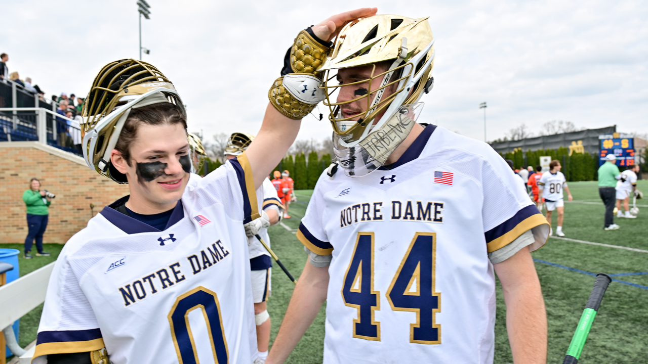 Jeffery Ricciardelli and Liam Entenmann of Notre Dame.