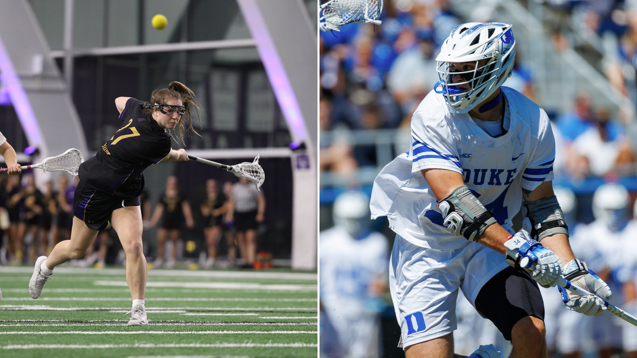 Left: Northwestern's Izzy Scane; Right: Duke's Brennan O'Neill.