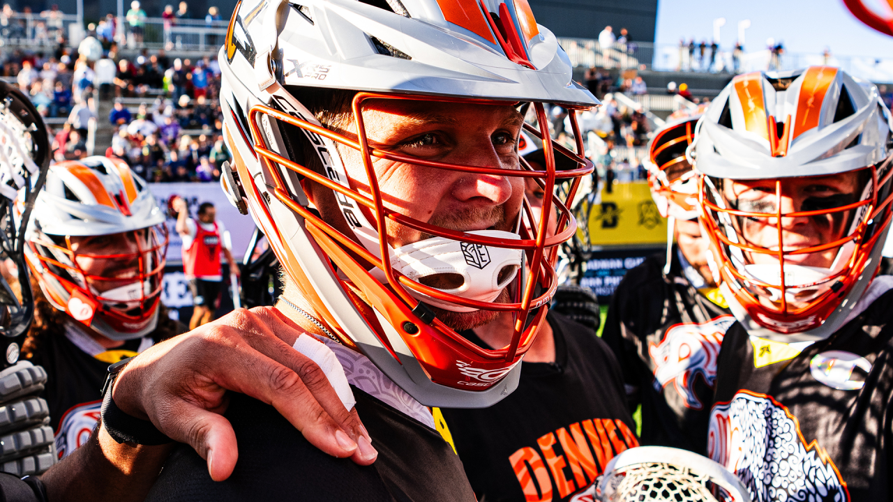 Teammates congratulate Denver Outlaws rookie Graham Bundy Jr. after a breakout performance in Minnesota