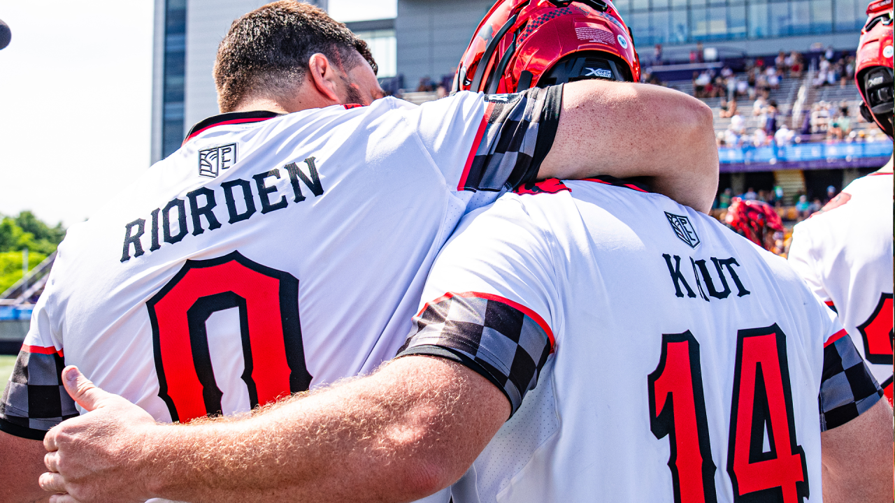 Austin Kaut and Blaze Riorden after the Chaos' season-opening win.