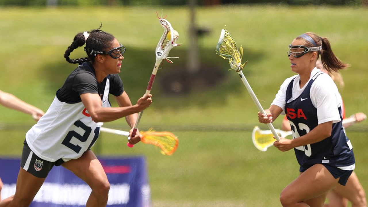 Trinity McPherson and Jackie Wolak at U.S. women's Sixes camp.