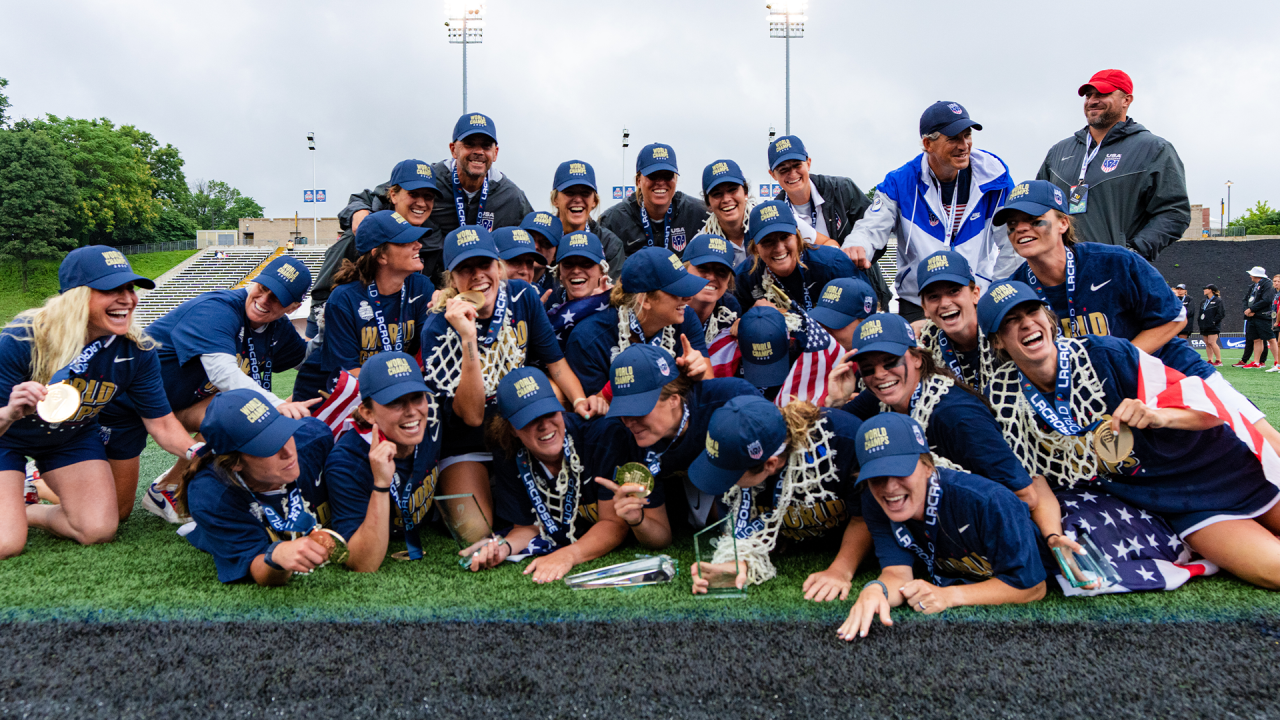 The U.S. Women's National Team celebrates its 2022 world title.