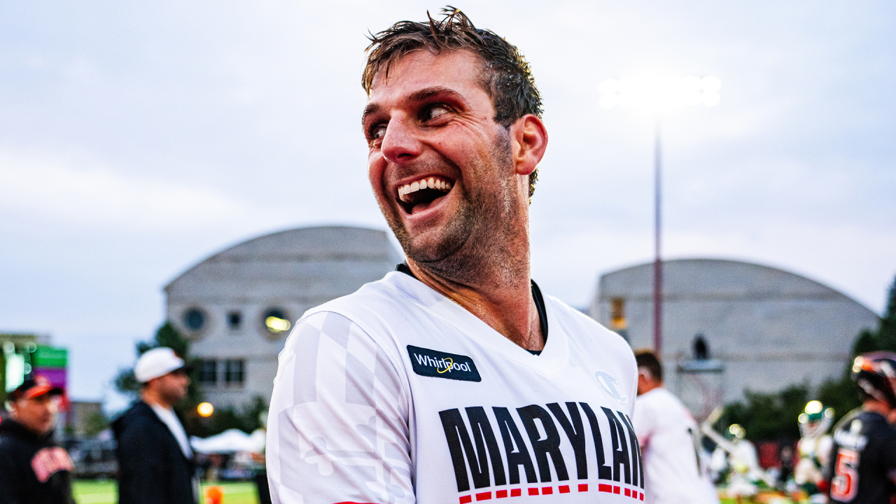 Ryan Conrad is all smiles after scoring a hat trick in his Maryland Whipsnakes debut at Denver's Peter Barton Lacrosse Stadium.